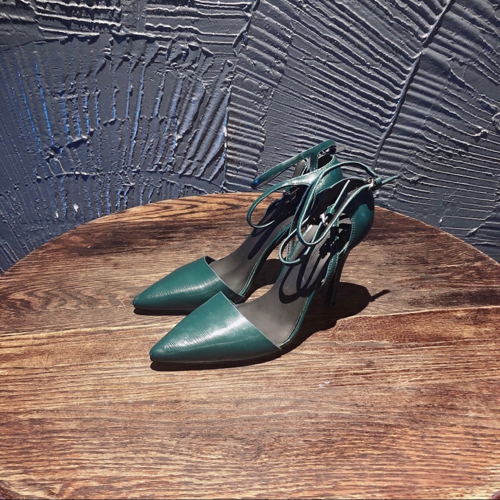 Alexander Wang double strap green heels pumps 37